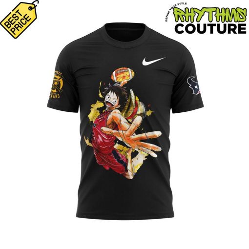 Houston Texans x Luffy One Piece Black Tee