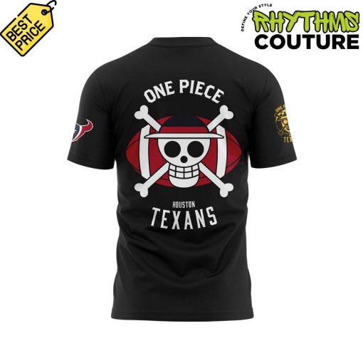 Houston Texans x Luffy One Piece Black Tee