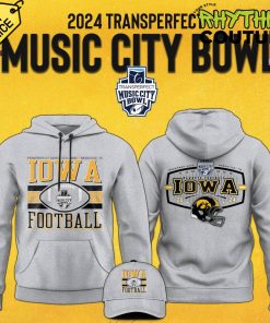 Iowa Hawkeyes 2024 TransPerfect Music City Bowl Grey Hoodie Pants Cap