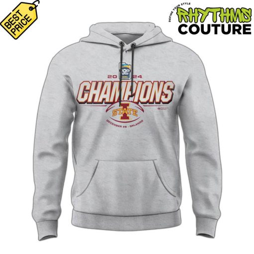 Iowa State Cyclones Pop-Tarts Bowl Champions Grey Hoodie