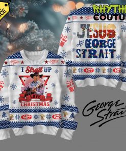 Jesus And George Strait Ugly Christmas Sweater