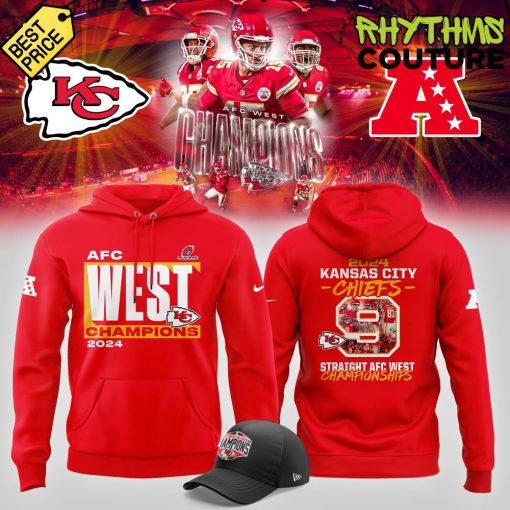 Kansas City Chiefs 2024 AFC West Division Champions Trophy Collection Hoodie