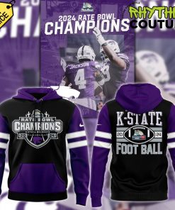 Kansas State Wildcats 2024 Rate Bowl Champions Black Hoodie