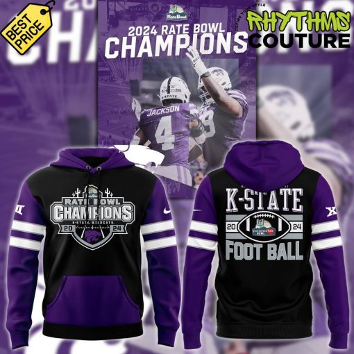 Kansas State Wildcats 2024 Rate Bowl Champions Black Hoodie