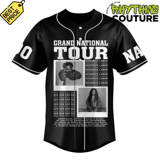 Kendrick Lamar x SZA Grand National Tour 2024 Baseball Jersey