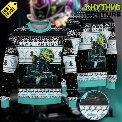 Lewis Hamilton Mercedes AMG Petronas F1 Team Ugly Christmas Sweater