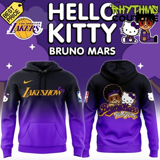 Los Angeles Lakers Bruno Mars x Hello Kitty Special Edition Hoodie