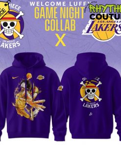 Los Angeles Lakers Welcome Luffy One Piece Purple Hoodie