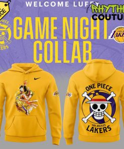 Los Angeles Lakers x Luffy One Piece Yellow Hoodie