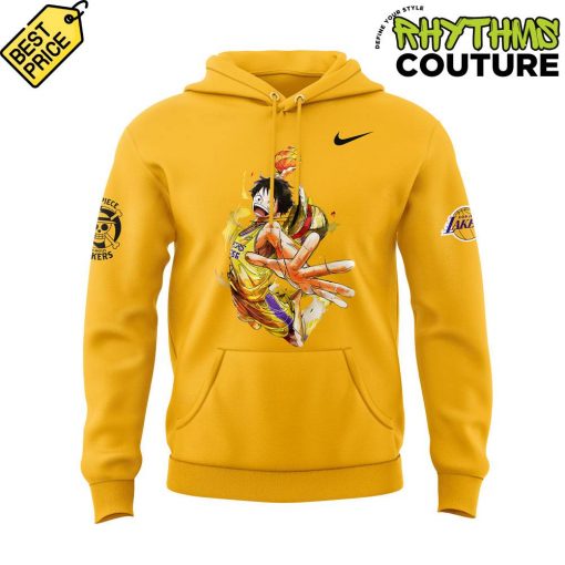 Los Angeles Lakers x Luffy One Piece Yellow Hoodie