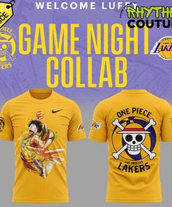 Los Angeles Lakers x Luffy One Piece Yellow Tee