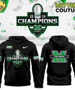 Marshall Thundering Herd 2024 Sun Belt Conference Champions Black Hoodie