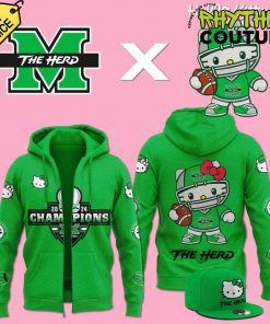 Marshall Thundering Herd 2024 Sun Belt Conference Champions x Hello Kitty Hoodie