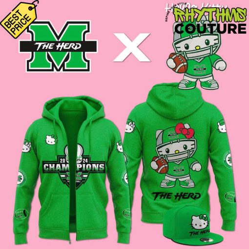 Marshall Thundering Herd 2024 Sun Belt Conference Champions x Hello Kitty Hoodie