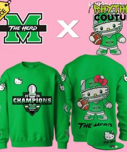 Marshall Thundering Herd 2024 Sun Belt Conference Champions x Hello Kitty Sweatshirt