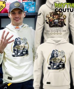 Max Verstappen 2024 Champion Signature Off White Hoodie