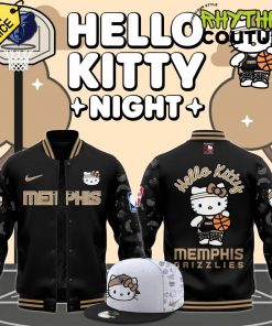 Memphis Grizzlies x Hello Kitty Night Black Baseball Jacket