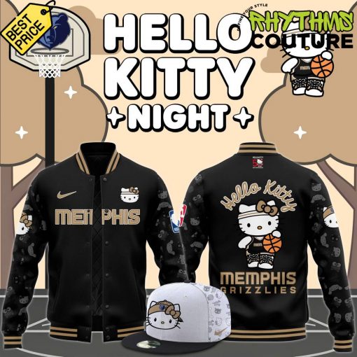 Memphis Grizzlies x Hello Kitty Night Black Baseball Jacket