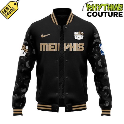 Memphis Grizzlies x Hello Kitty Night Black Baseball Jacket