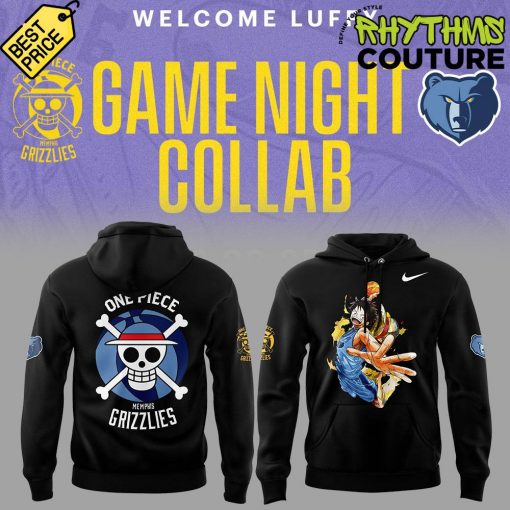 Memphis Grizzlies x Luffy One Piece Black Hoodie