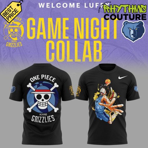 Memphis Grizzlies x Luffy One Piece Black Tee