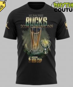 Milwaukee Bucks 2024 NBA Cup Champions Black Tee