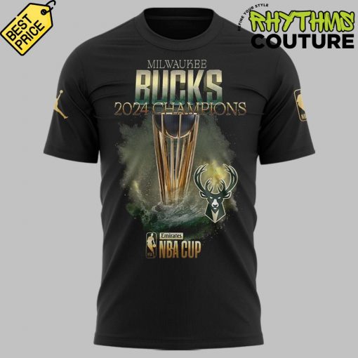 Milwaukee Bucks 2024 NBA Cup Champions Black Tee