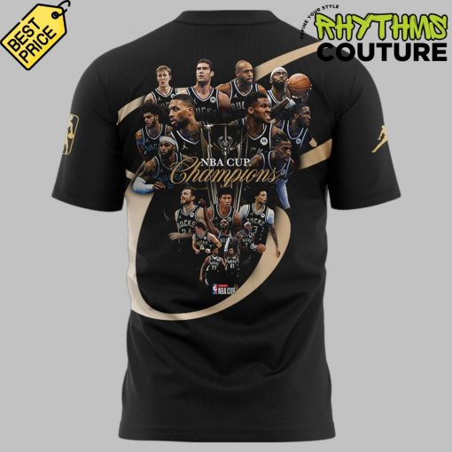 Milwaukee Bucks 2024 NBA Cup Champions Black Tee