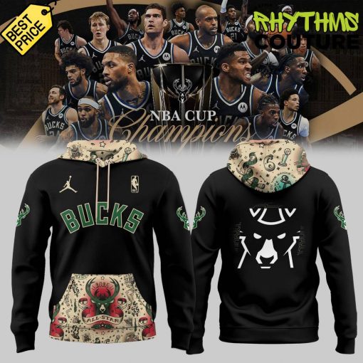 Milwaukee Bucks Jordan 2024 NBA Cup Champions Locker Room Hoodie