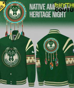 Milwaukee Bucks Native American Heritage Special Edition Green Bomber Jacket