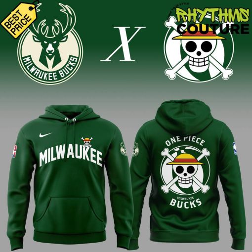 Milwaukee Bucks x One Piece Special Edition Green Hoodie