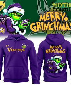 Minnesota Vikings Merry Grinchmas Special Edition Purple Hoodie