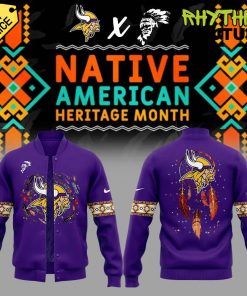 Minnesota Vikings Native American Heritage Month Baseball Jacket