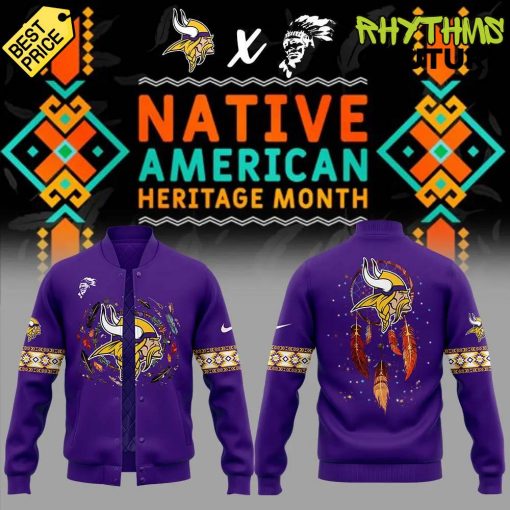 Minnesota Vikings Native American Heritage Month Baseball Jacket