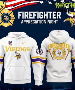 Minnesota Vikings x 2024 Firefighter Appreciation Night White Hoodie