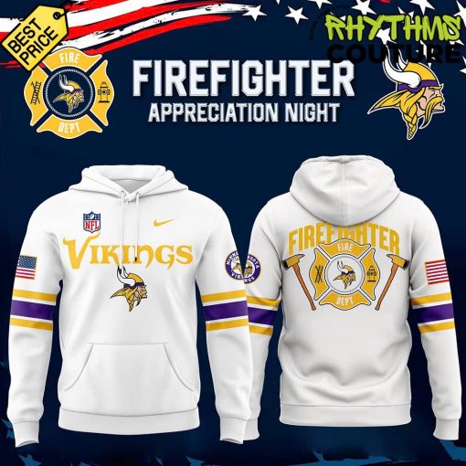 Minnesota Vikings x 2024 Firefighter Appreciation Night White Hoodie