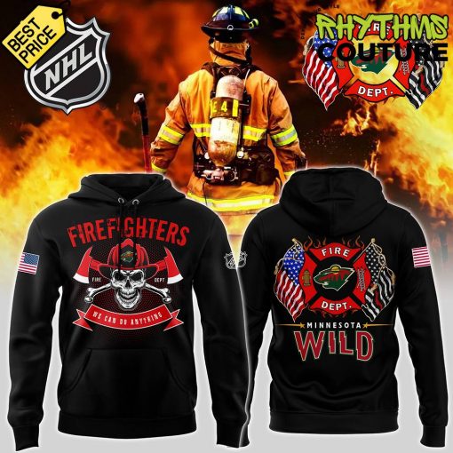 Minnesota Wild x 2024 Firefighter Appreciation Night Black Hoodie