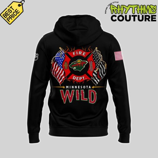 Minnesota Wild x 2024 Firefighter Appreciation Night Black Hoodie