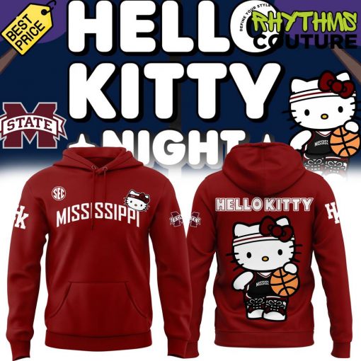 Mississippi State Bulldogs Basketball x Hello Kitty Special Edition Red Hoodie