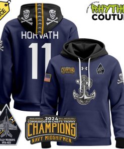 Navy Midshipmen 2024 Commander-In-Chiefs Trophy Champions Fear The Bones Hoodie