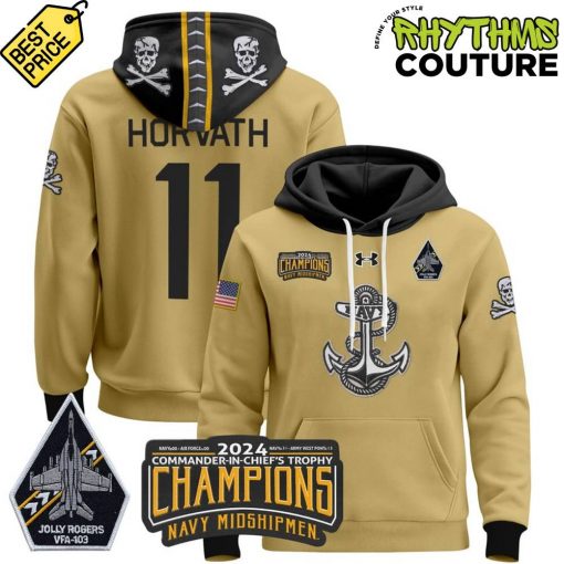 Navy Midshipmen 2024 Commander-In-Chiefs Trophy Champions Fear The Bones Hoodie