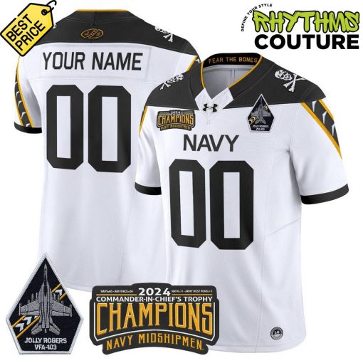 Navy Midshipmen 2024 Commander-In-Chiefs Trophy Champions Fear The Bones Jersey