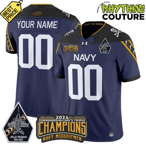 Navy Midshipmen 2024 Commander-In-Chiefs Trophy Champions Fear The Bones Jersey