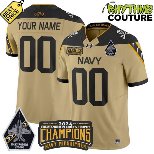 Navy Midshipmen 2024 Commander-In-Chiefs Trophy Champions Fear The Bones Jersey