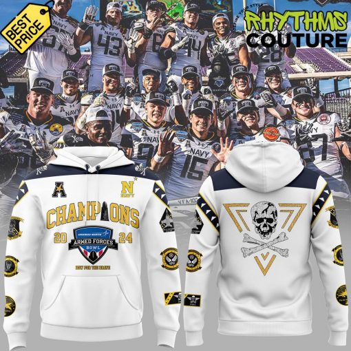 Navy Midshipmen Lockheed Martin Armed Forces Bowl Champions Limited Edition White Hoodie