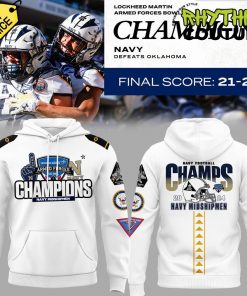 Navy Midshipmen Special Armed Forces Bowl Champions White Hoodie