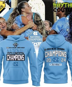 North Carolina Tar Heels Womens Soccer 2024 National Champions Blue Hoodie