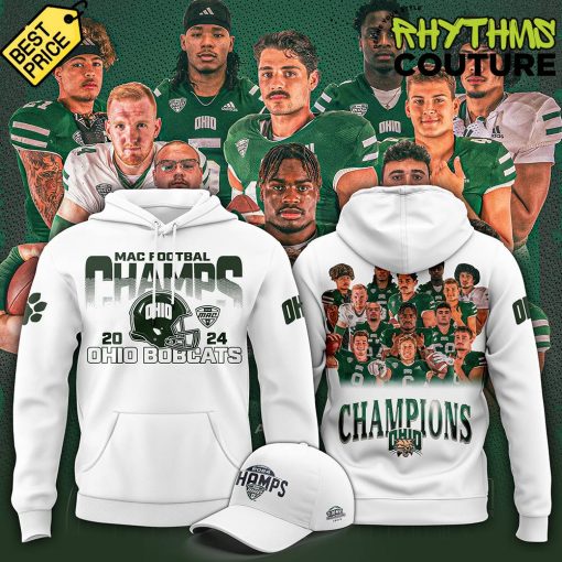 Ohio Bobcats MAC Champions 2024 White Hoodie