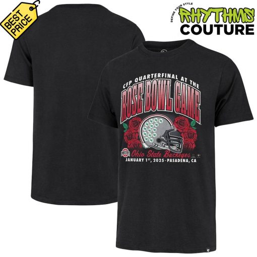 Ohio State Buckeyes College Football Playoff 2025 Rose Bowl Black T-Shirt