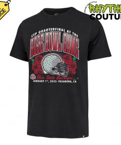 Ohio State Buckeyes College Football Playoff 2025 Rose Bowl Black T-Shirt